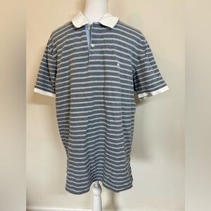 brooks brothers polo shirt mens X-large stripes baby blue henry logo‎